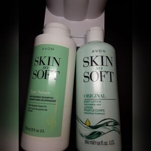 Avon Skin So Soft Pure Nature Shampoo and Original Body Lotion - Green